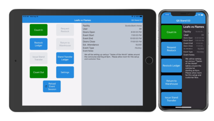 On-the-go inventory management mobile functionality of the casino.